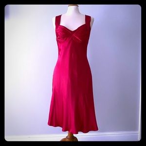 Calvin Klein Red Satin Dress